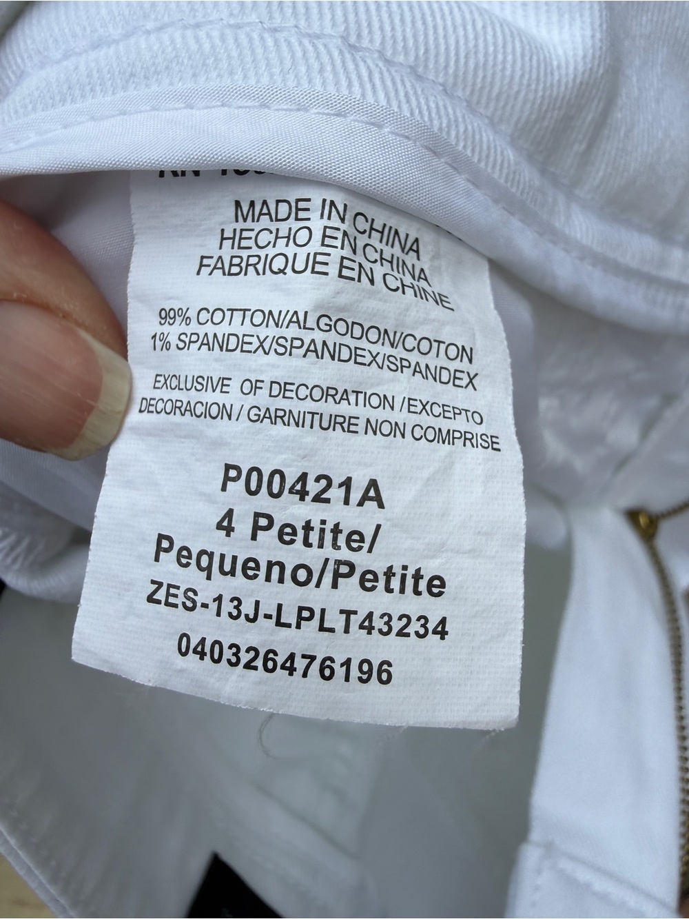 Lee Platinum label Classic Fit White Straight-Leg Jeans 4 Petite EUC Y2K Bling - Picture 2 of 11